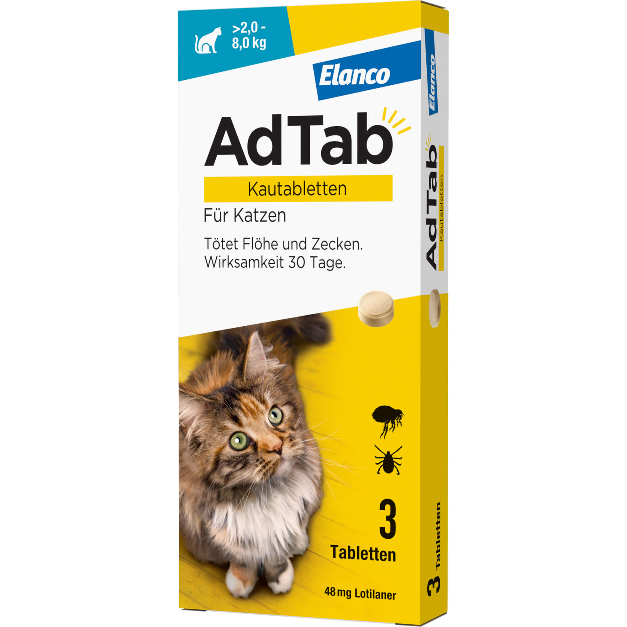 Adtab 48mg Katze 2-8kg 3 St Elanco Deutschland Gmbh bei onfy.de kaufen 18752723