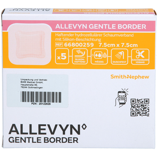 Allevyn Gentle Border 7.5x7.5 cm Schaumverb. 5 St BWB Medical bei onfy.de kaufen 20122828