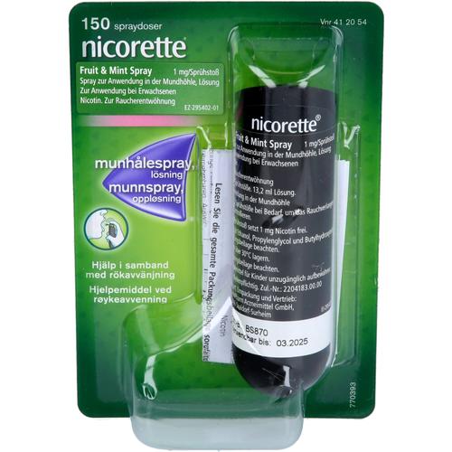 Nicorette Fruit & Mint Spray 1 mg/Sprühstoß 1 St EurimPharm Arzneimittel bei onfy.de kaufen 17450279