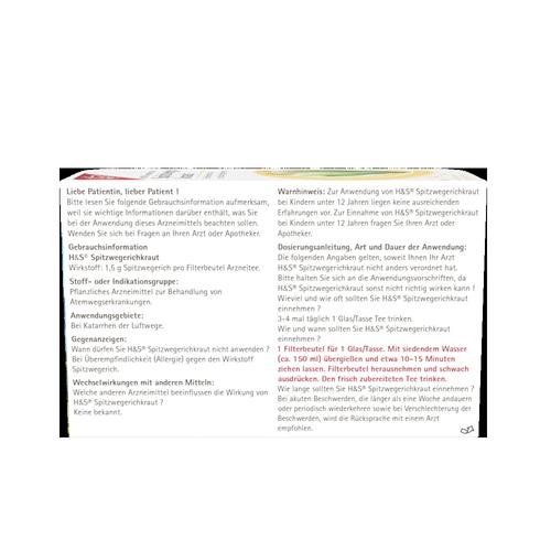 H&S Spitzwegerichkraut 20x1.5 g H&S Tee - Gesellschaft bei onfy.de kaufen 03430379