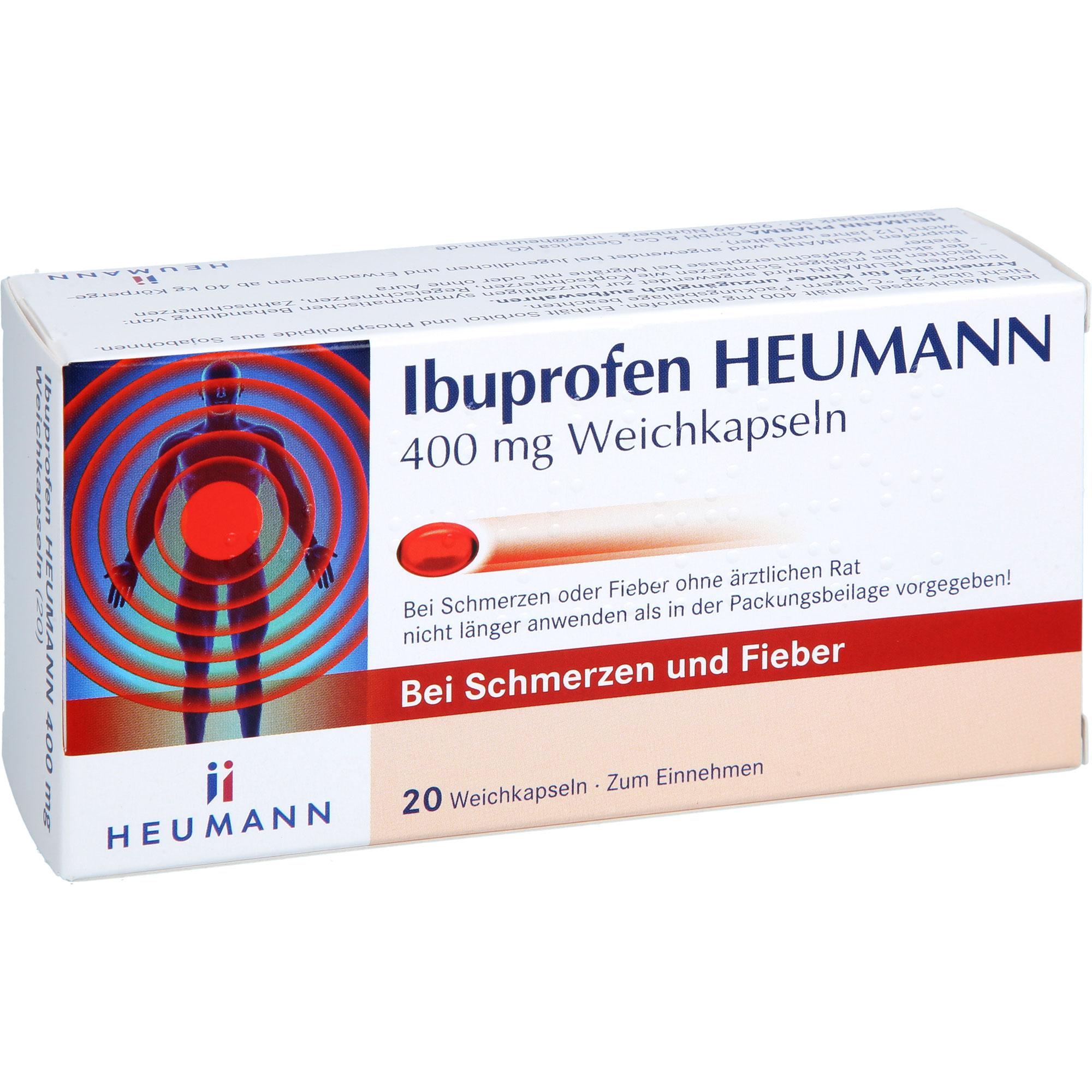 Ibuprofen Heumann 400 mg Weichkapseln 20 St HEUMANN PHARMA GmbH & Co. Generica bei onfy.de kaufen 19455772