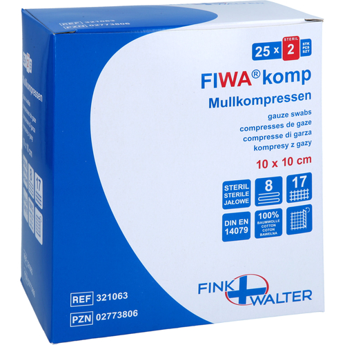 Mullkompressen 10x10cm Steril 8-Fach 25x2 St Fink & Walter bei onfy.de kaufen 02773806