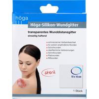 Höga-Silikon-Wundgitter 10x10Xm Eins.haftend Trans null