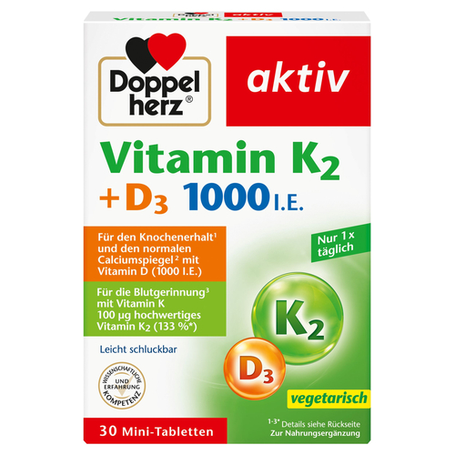 Doppelherz Vitamin K2 + D3 1000 I.E. - 30 Mini-Tabletten 30 St Queisser Pharma bei onfy.de kaufen 18029501