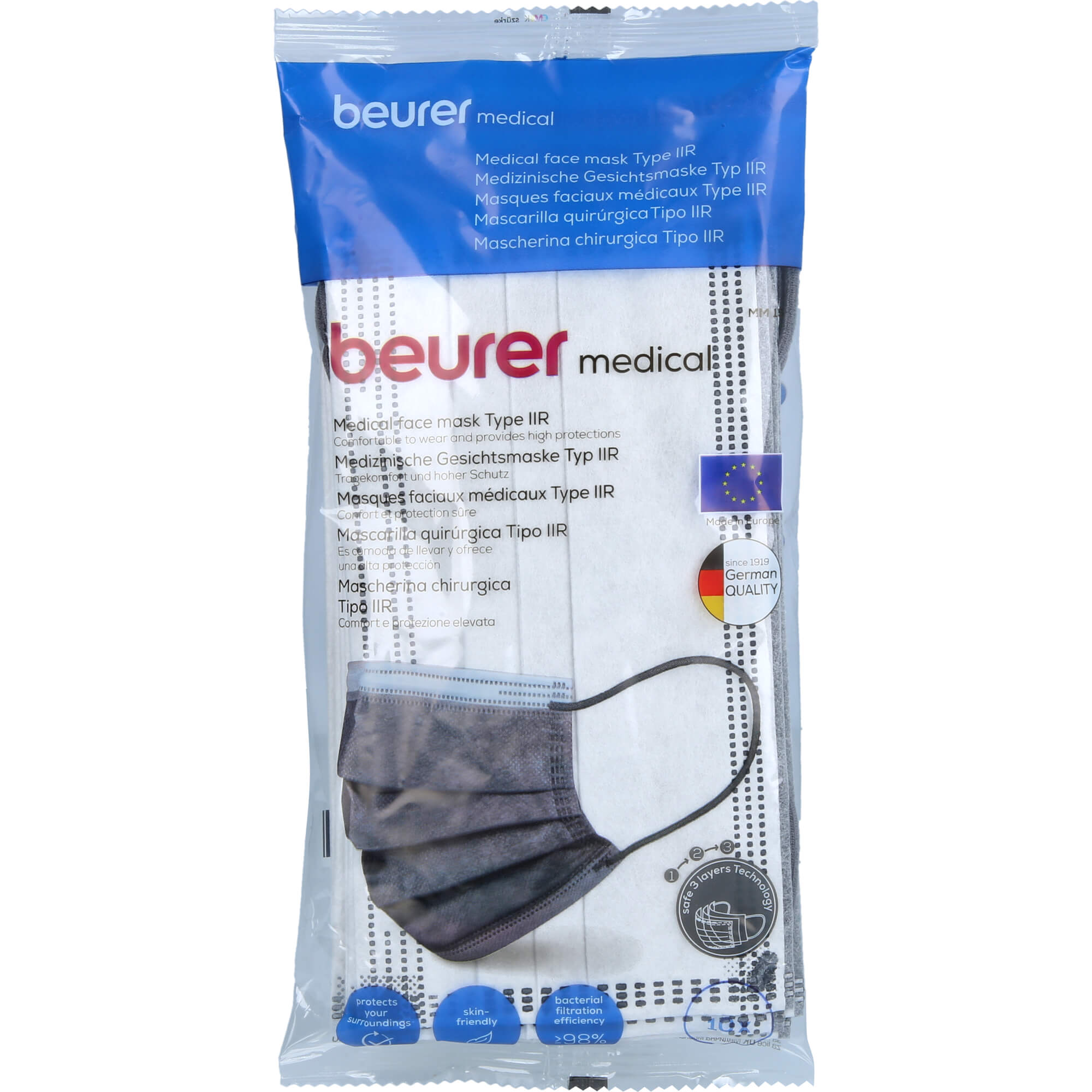 Beurer Mm15 Grau Mundschutz 3-Lagig