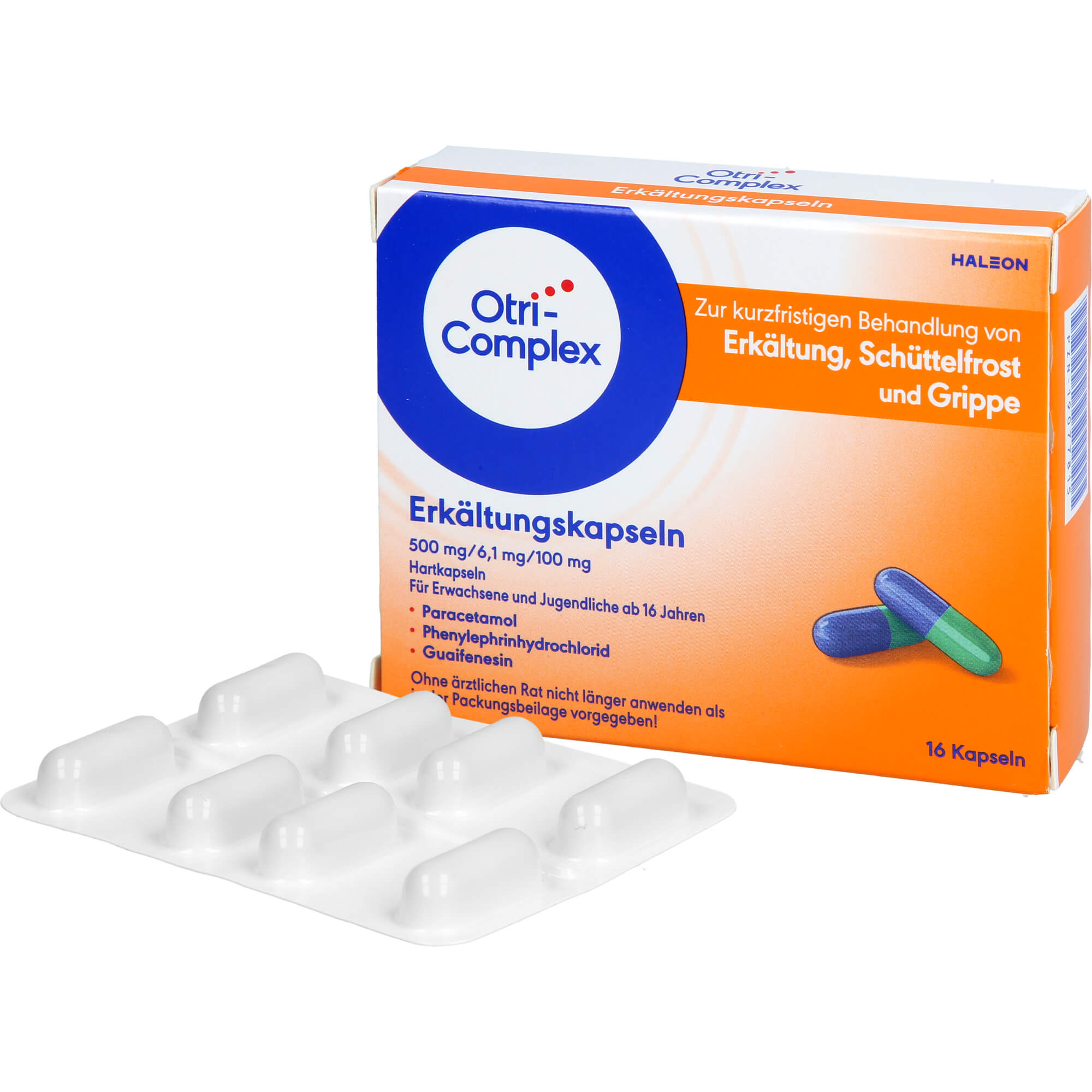 Otricomplex Erkältungskapseln 500mg/6.1mg/100mg 2x8 St Haleon Germany bei onfy.de kaufen 19077815
