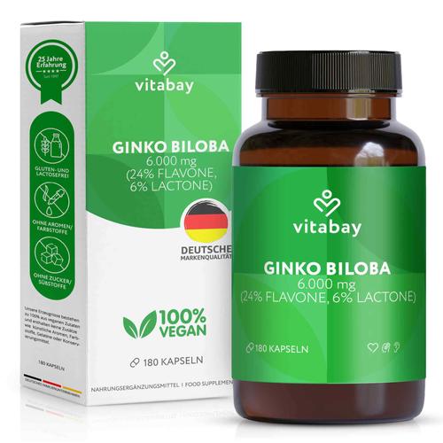 Ginkgo Biloba Extrakt 6000 mg Vegan 180 St Vitabay CV bei onfy.de kaufen 19183368