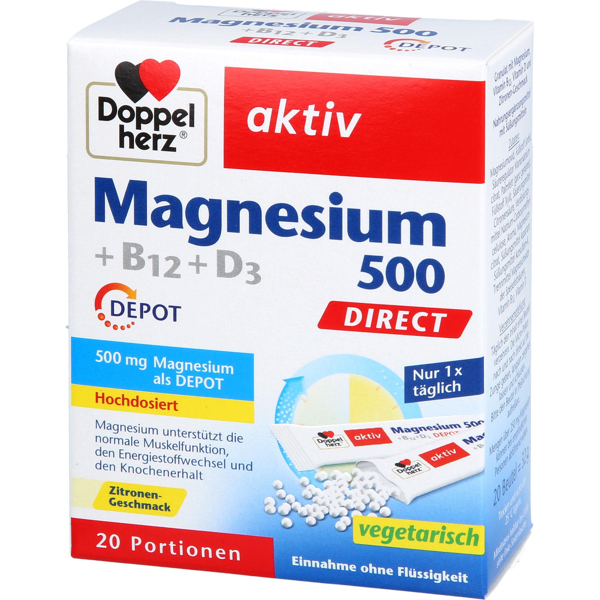 Doppelherz Magnesium 500 + B12 + D3 Depot Direct 20 St Queisser Pharma bei onfy.de kaufen 19397135