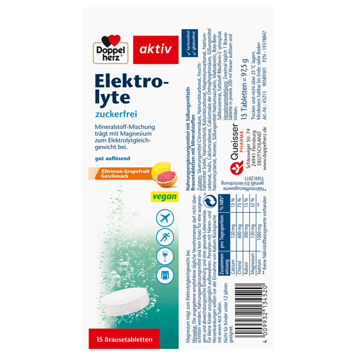 DOPPELHERZ Elektrolyte zuckerfrei Brausetabletten 15 St  15 St Queisser Pharma bei onfy.de kaufen 19378847