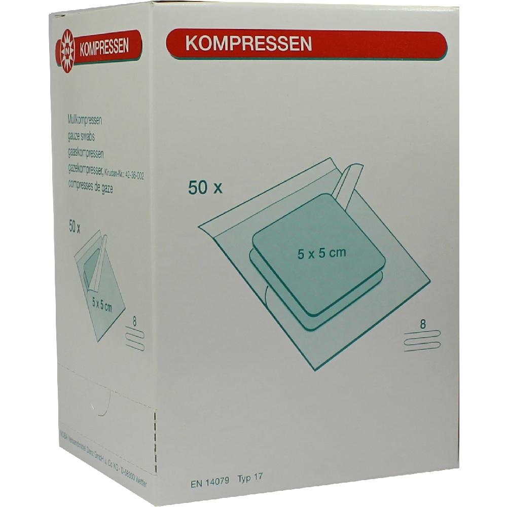 Mullkompressen 5x5cm 8F Steril null
