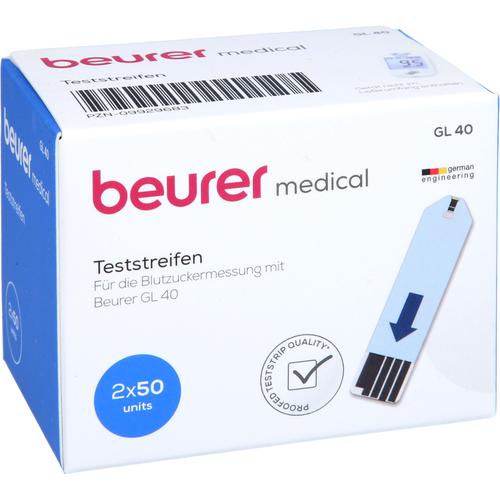 Beurer Gl40 Blutzuckerteststreifen 100 St 1001 Artikel Medical bei onfy.de kaufen 12772618