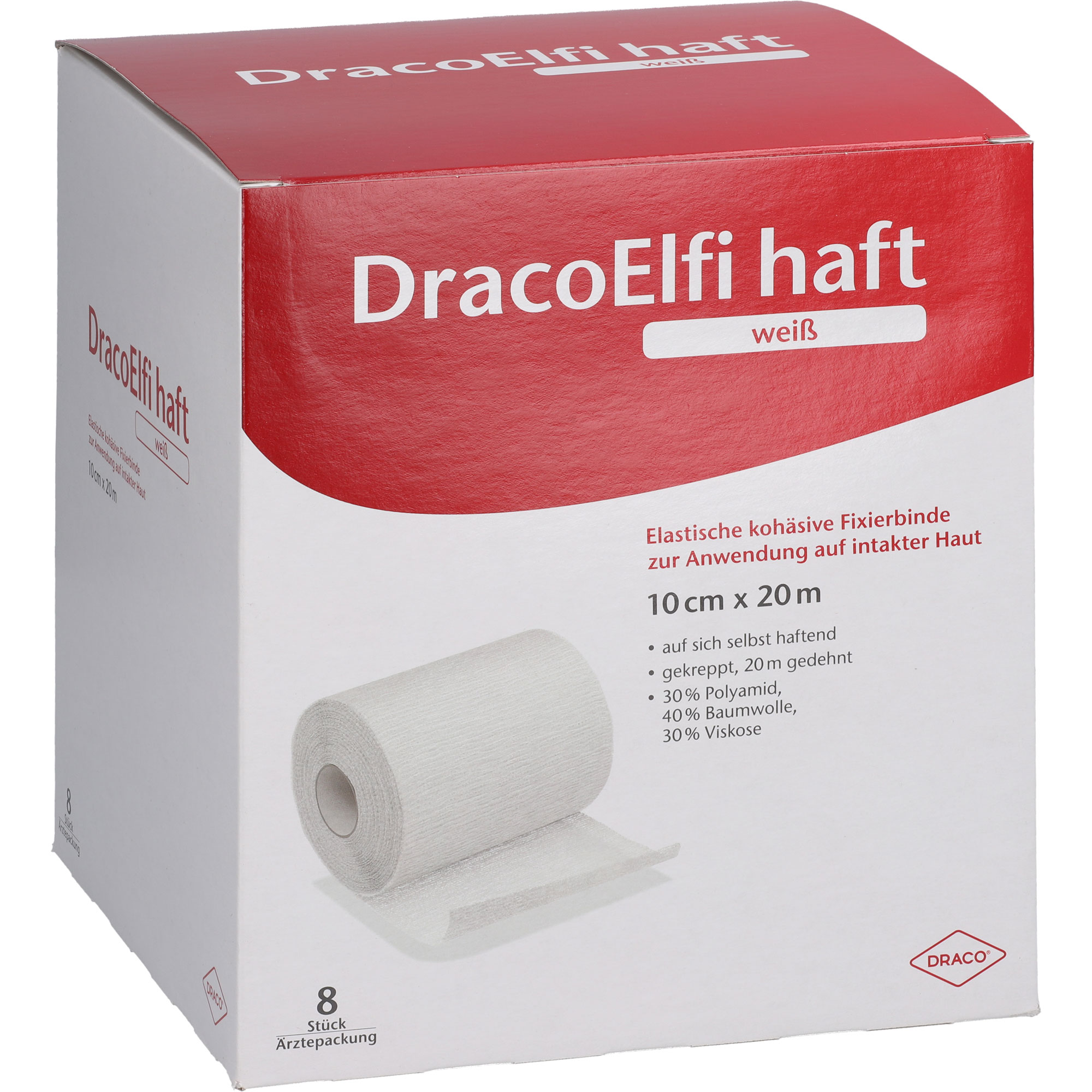 Dracoelfi Haft Weiß Fixierbinde 10 cmx20 M 8 St Dr. Ausbüttel bei onfy.de kaufen 19136340