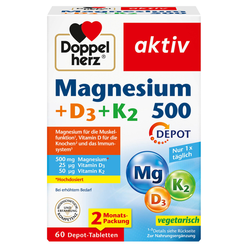 Doppelherz Magnesium 500 + D3 + K2 Depot 60 St Queisser Pharma bei onfy.de kaufen 17620209