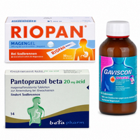 Gaviscon Dual 300 ml + Pantoprazol Beta 20 mg 14 St + Riopan Magen-Gel 10x10 ml 2000000000503