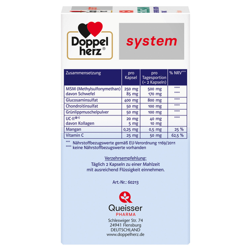 DOPPELHERZ MSM Glucosamin system Kapseln 60 St  60 St Queisser Pharma bei onfy.de kaufen 17974290