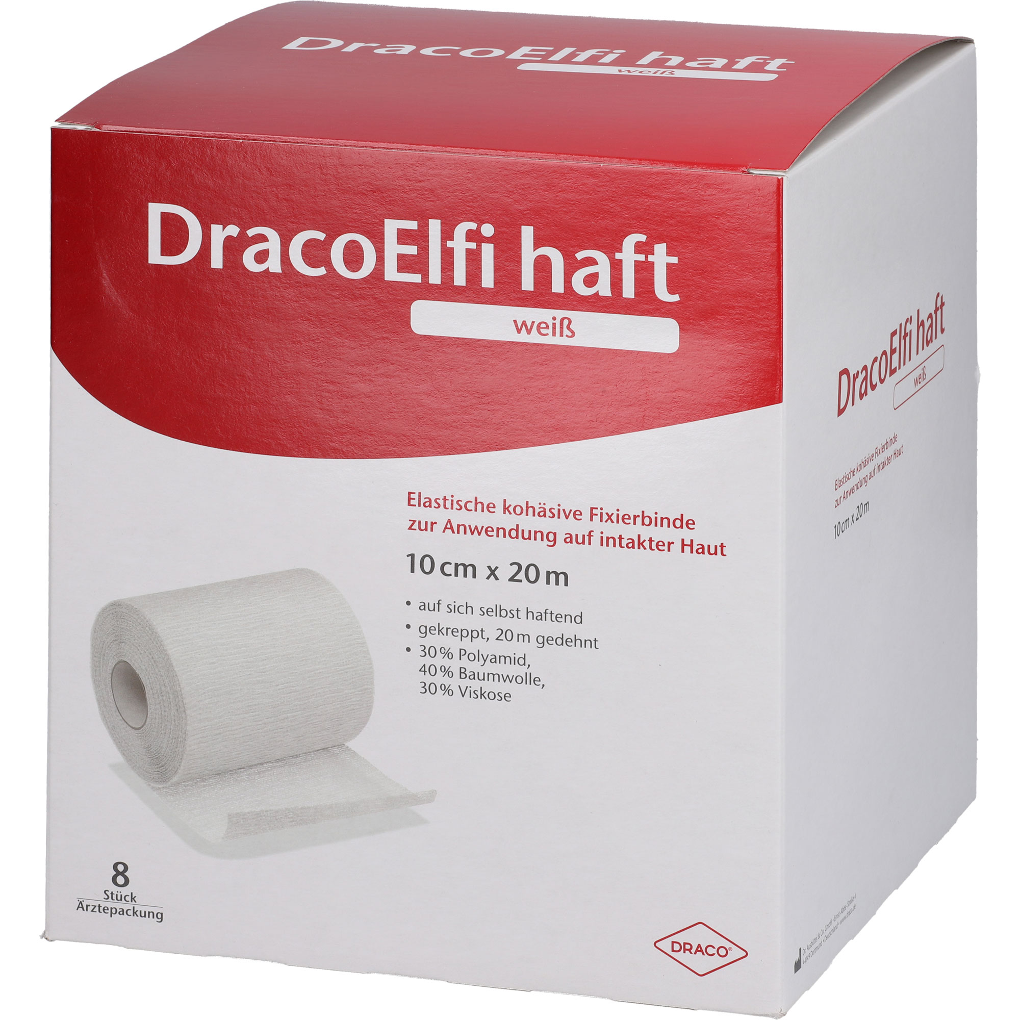 Dracoelfi Haft Weiß Fixierbinde 10 cmx20 M 8 St Dr. Ausbüttel bei onfy.de kaufen 19136340