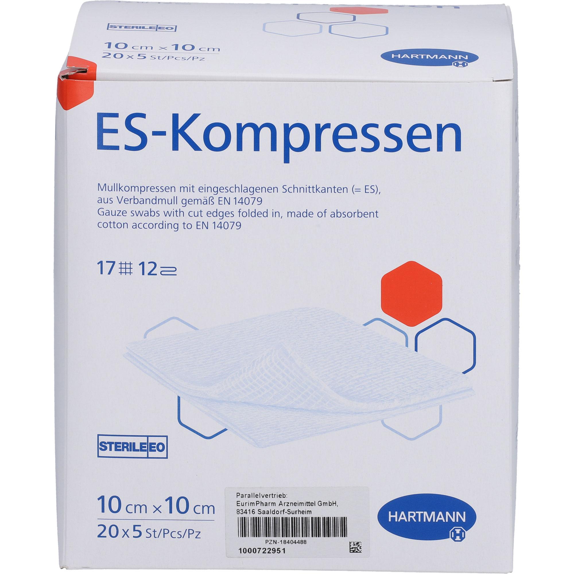 Es-Kompressen Steril 10x10 cm 12Fach Großpackung null