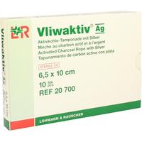 Vliwaktiv Ag 6.5x10cm Aktivkohle Tamponade.m.silb null
