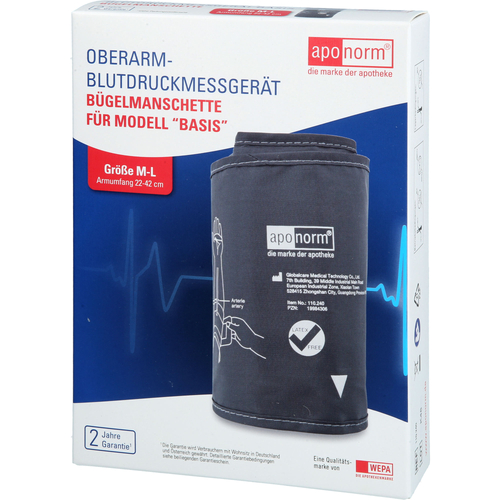Aponorm Blutdruckmessgerät Basis Manschette M-L 1 St WEPA Apothekenbedarf bei onfy.de kaufen 19984306