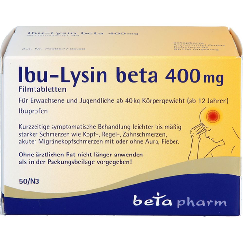 Ibu-Lysin Beta 400 mg Filmtabletten 50 St betapharm Arzneimittel bei onfy.de kaufen 19101152