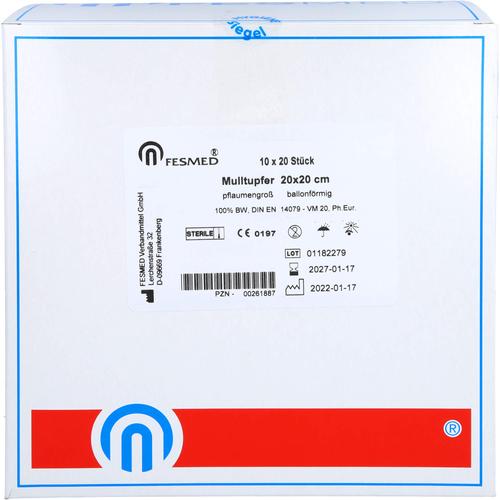 Mulltupfer 20x20cm Pflaumengroß Ballonf. Steril 10x20 St FESMED Verbandmittel bei onfy.de kaufen 00261887