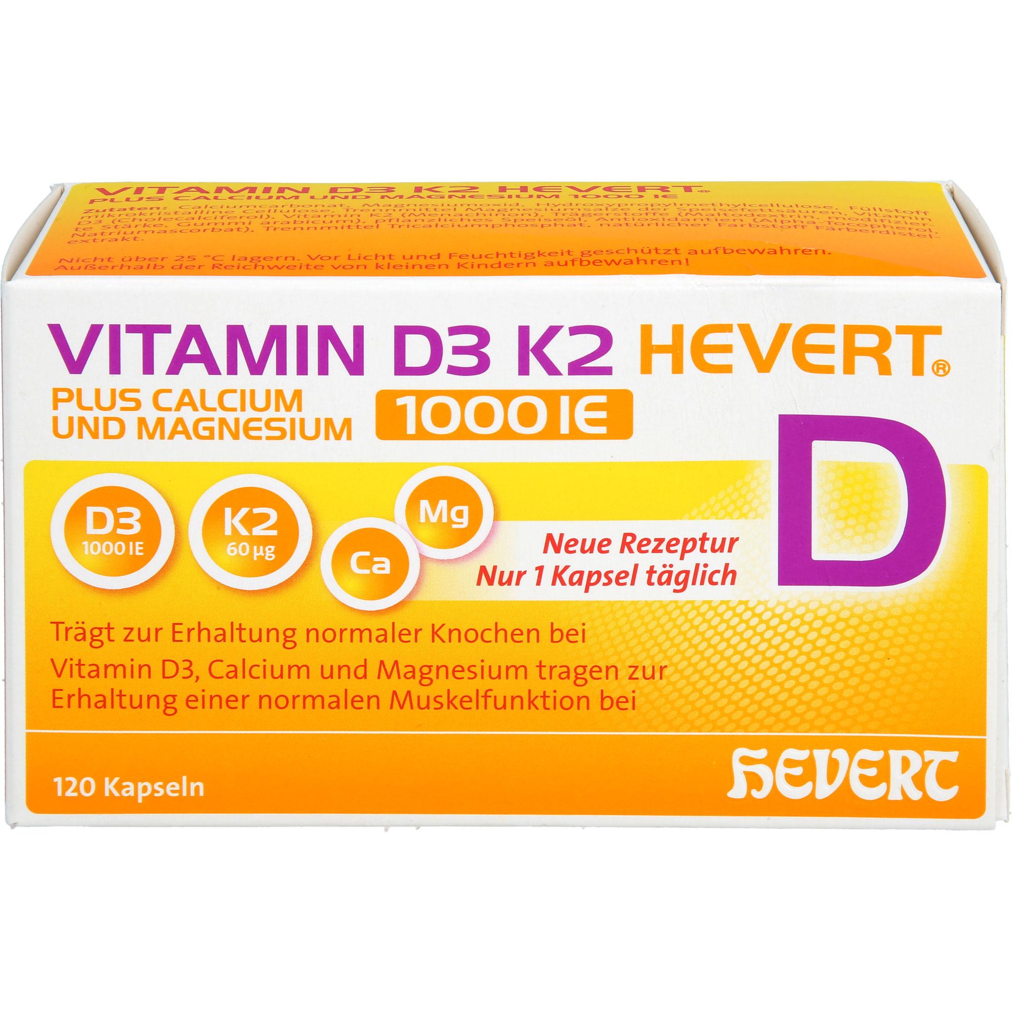 Vitamin D3 K2 Hevert+calcium und Magnesium 1000 Ie null
