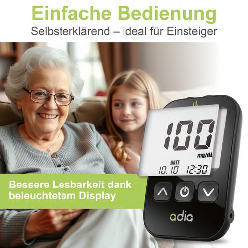 Adia Blutzuckermessgerät Set mg/Dl 1 St diabetikerbedarf db bei onfy.de kaufen 11110430