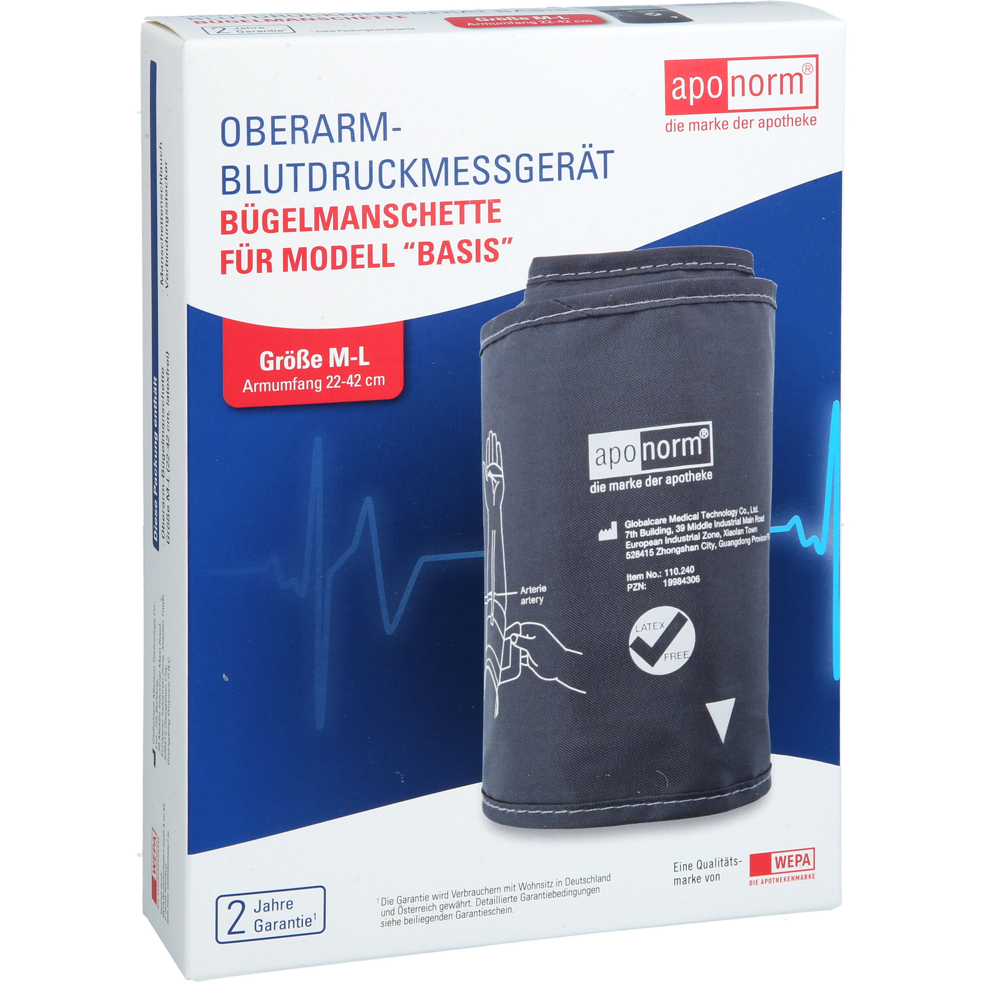 Aponorm Blutdruckmessgerät Basis Manschette M-L 1 St WEPA Apothekenbedarf bei onfy.de kaufen 19984306