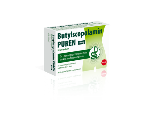 Butylscopolamin Puren 10 mg Überzogene Tabletten 20 St PUREN Pharma bei onfy.de kaufen 17606557