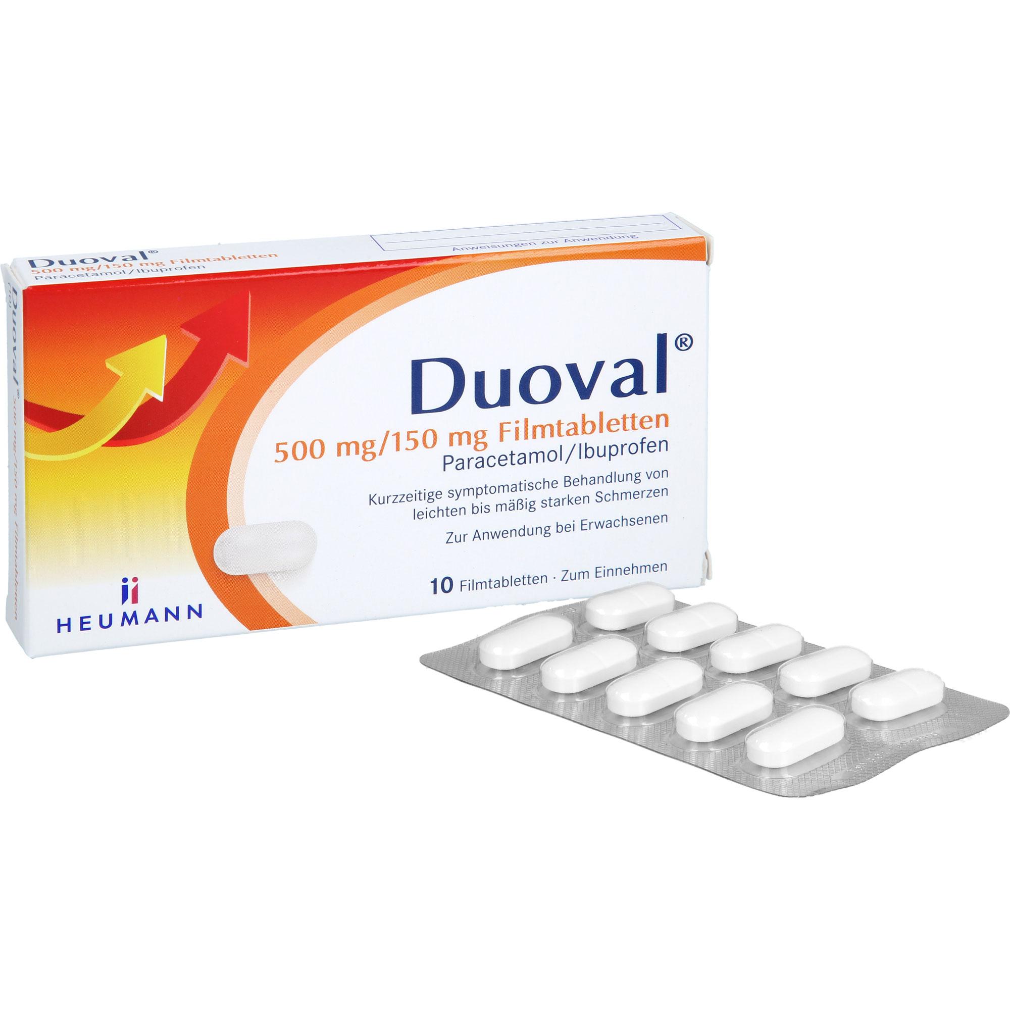 Duoval 500 mg /150 mg Filmtabletten 10 St HEUMANN PHARMA GmbH & Co. Generica bei onfy.de kaufen 19203125