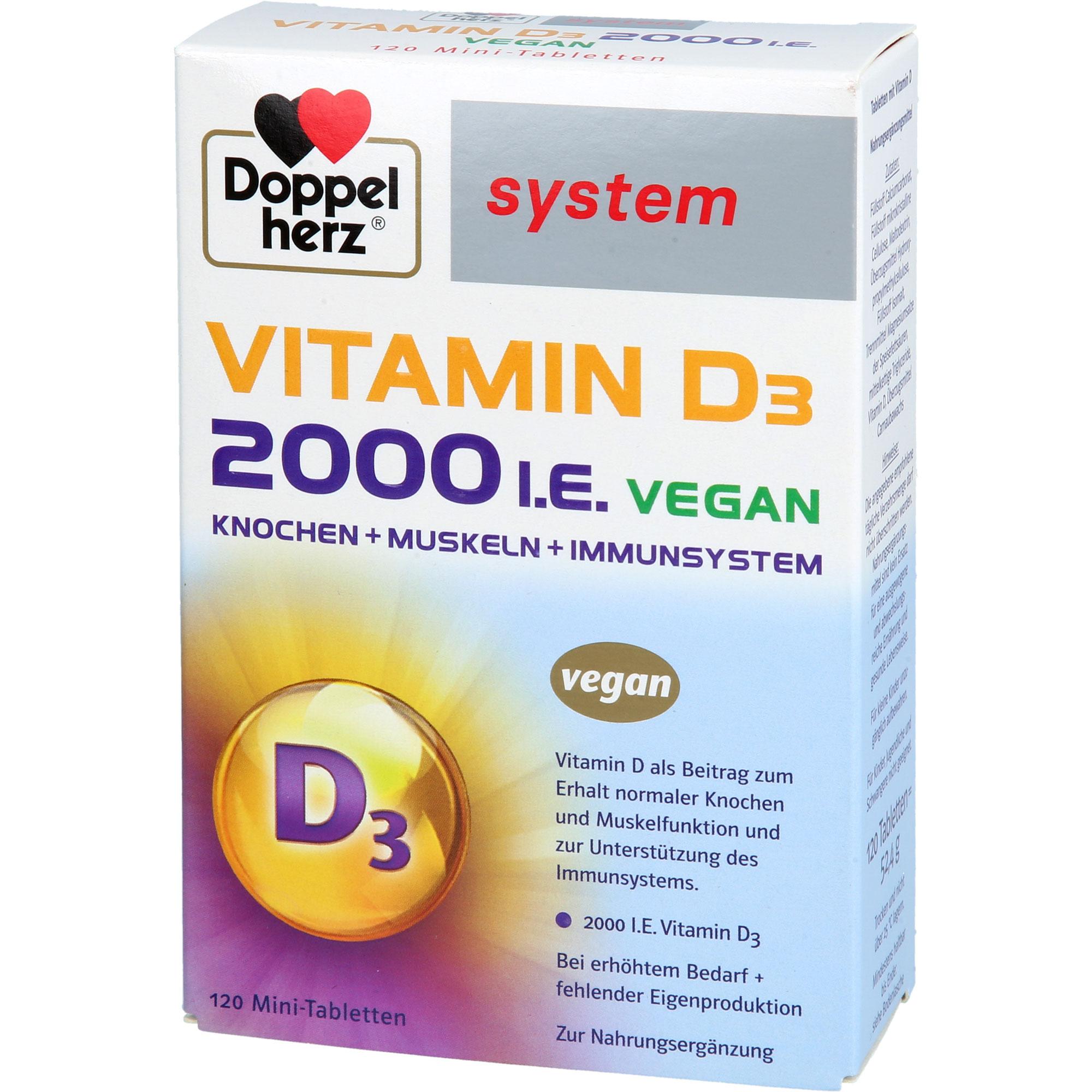 Doppelherz Vitamin D3 2000 I.e Vegan System 120 St Queisser Pharma bei onfy.de kaufen 19903383