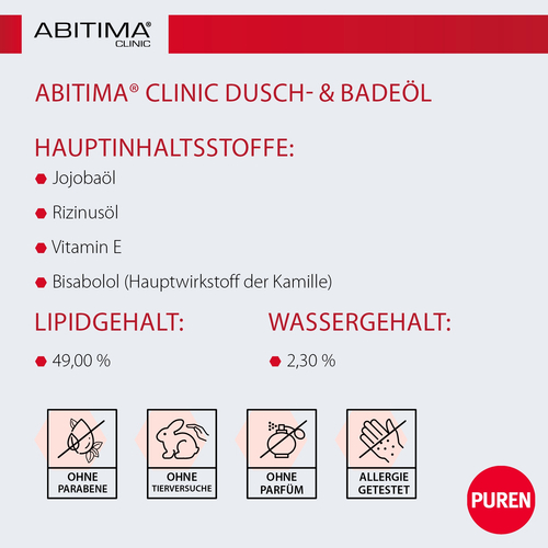 Abitima Clinic Dusch- & Badeöl 200 ml PUREN Pharma bei onfy.de kaufen 07769011