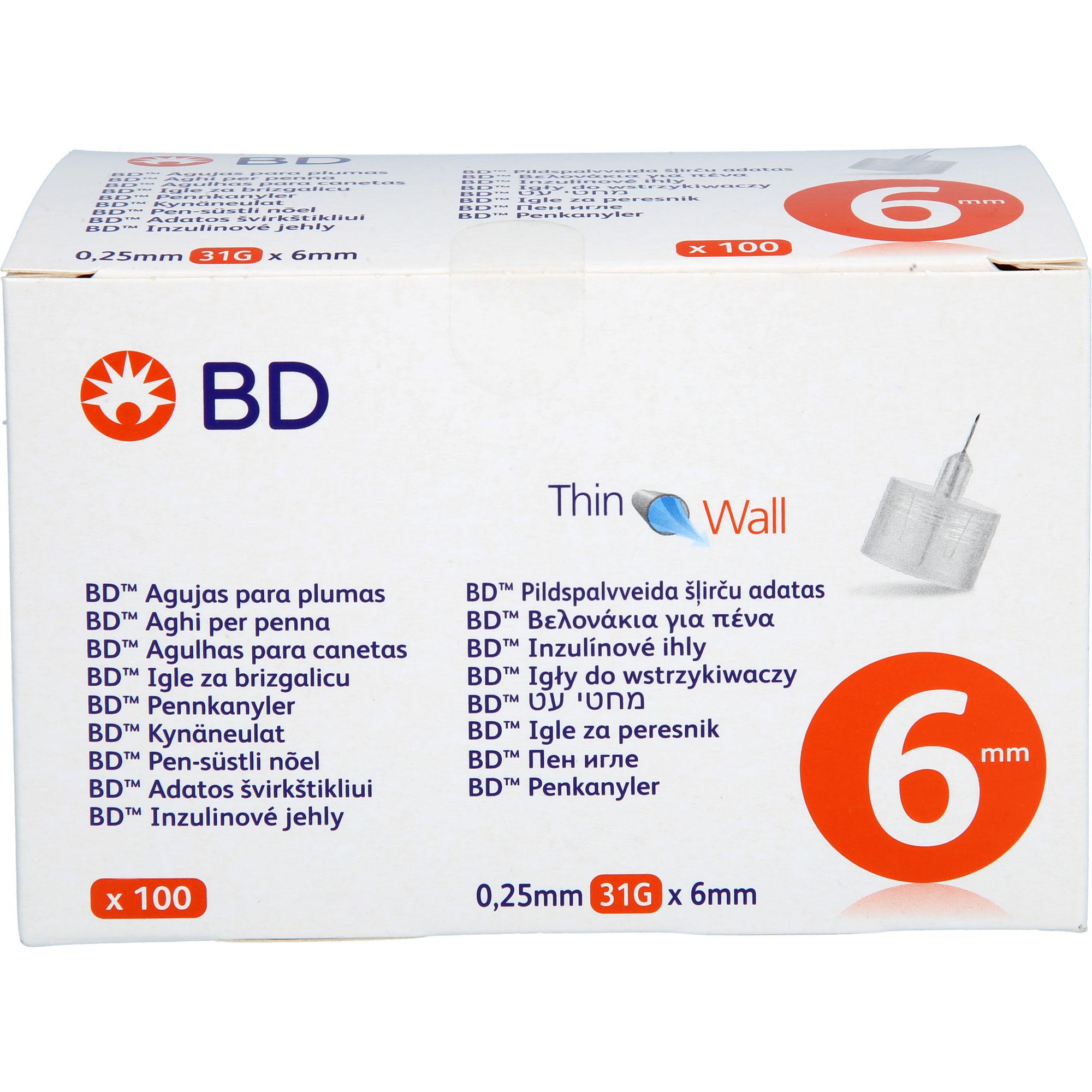 Bd Pen-Nadeln Thin Wall 0.25 31G X 6Mm null
