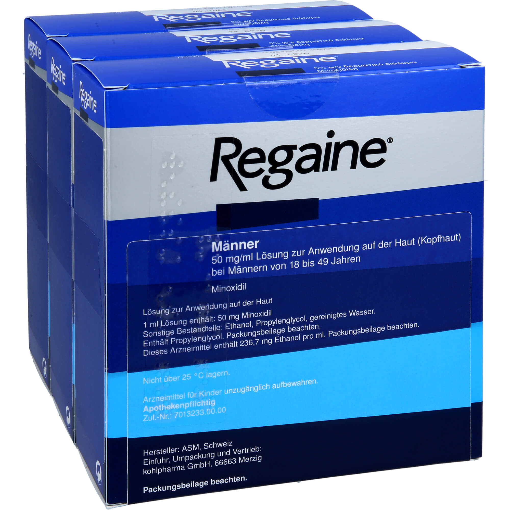 Regaine Männer 50 mg/ml Lsg. Z. Anw. A.d. Kopfhaut 3x60 ml kohlpharma bei onfy.de kaufen 19175021