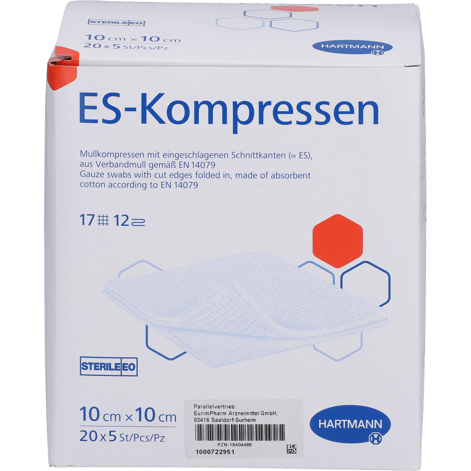 Es-Kompressen Steril 10x10 cm 12Fach Großpackung 20x5 St Docpharm bei onfy.de kaufen 18364240