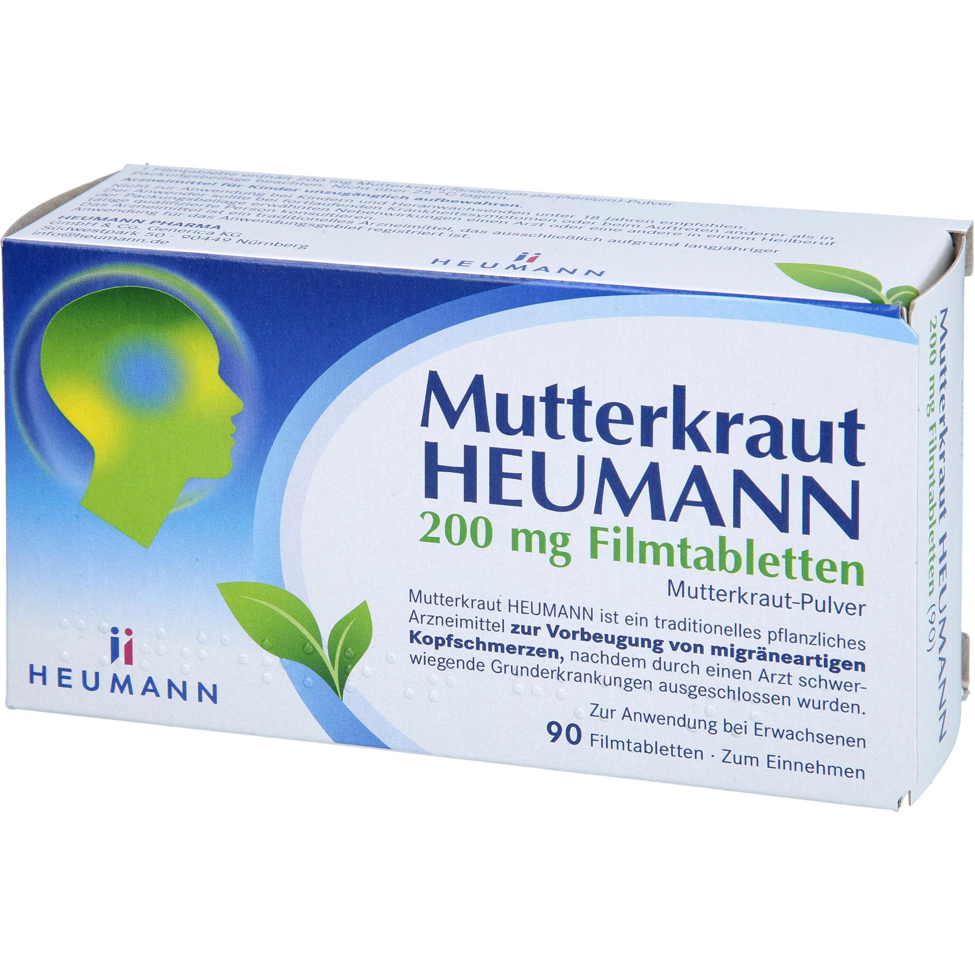 Mutterkraut Heumann 200 mg Filmtabletten 90 St HEUMANN PHARMA GmbH & Co. Generica bei onfy.de kaufen 19283242