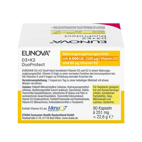 Eunova Duoprotect D3+k2 4000Ie/80Ug Kombi 2x90 St STADA Consumer Health Deutschland bei onfy.de kaufen 18240319