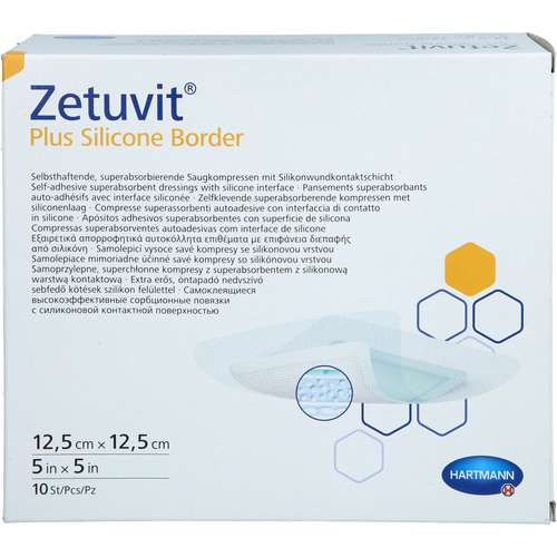 Zetuvit Plus Silicone Border Steril 12.5x12.5 cm 10 St + Prisoma bei onfy.de kaufen 20120396
