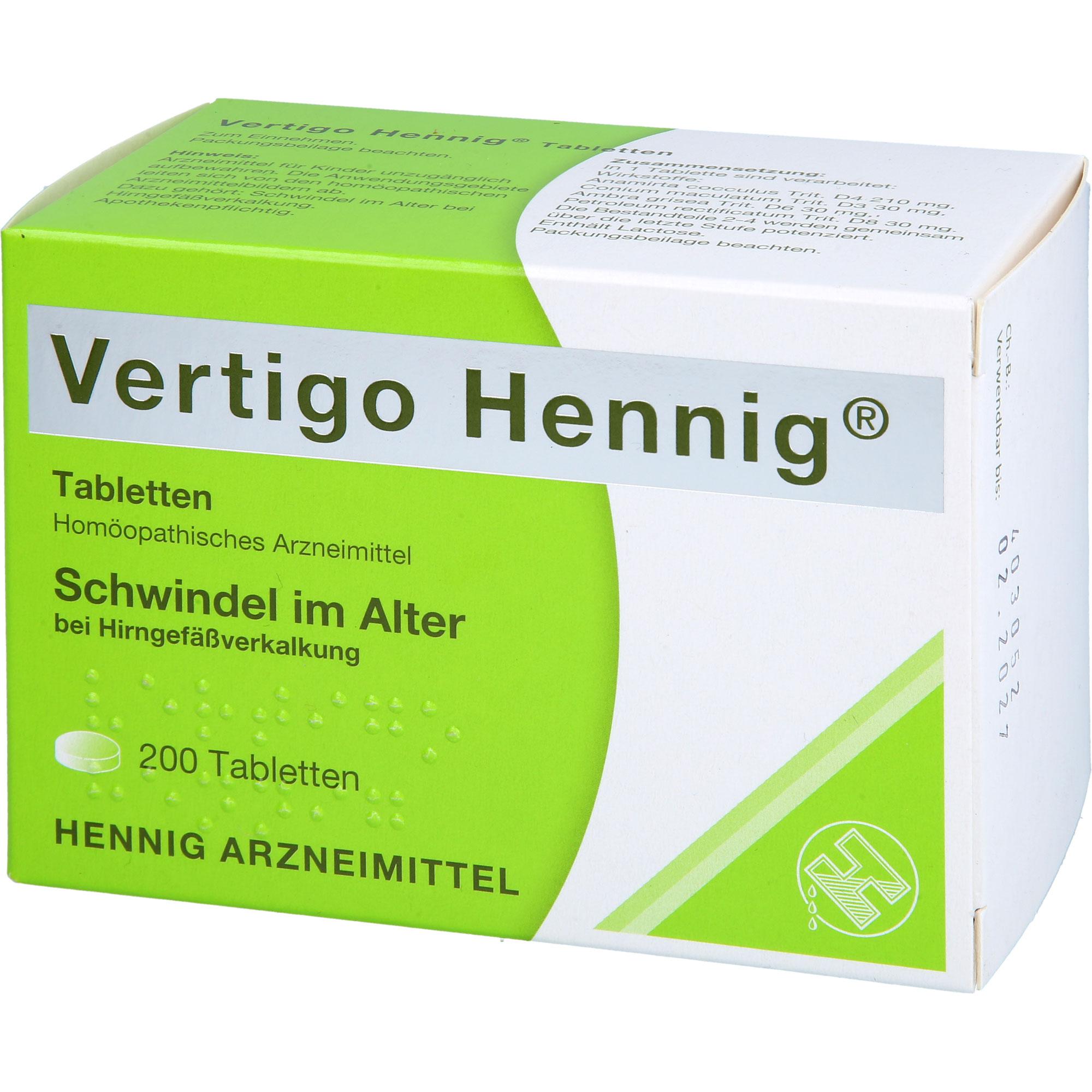 Vertigo Hennig Tabletten 200 St Hennig Arzneimittel bei onfy.de kaufen 19225411
