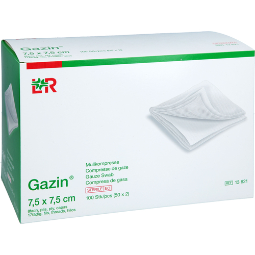 Gazin Mullkomp.7.5x7.5 cm Steril 8Fach 50x2 St Docpharm bei onfy.de kaufen 20231486