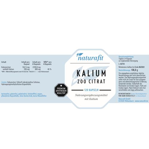 Naturafit Kalium 200 Citrat 120 St NaturaFit bei onfy.de kaufen 13704754
