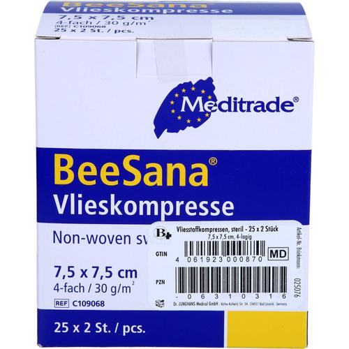 Vliesstoffkompressen 7.5x7.5cm Steril 4 Fach 25x2 St Brinkmann Medical ein Unternehmen der Dr. Junghans Medical bei onfy.de kaufen 06310316