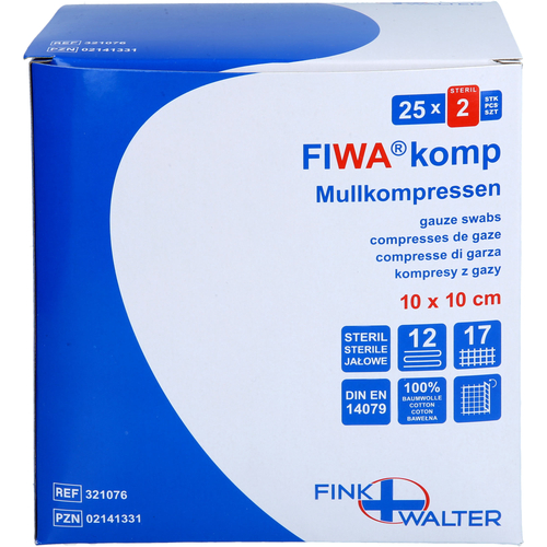 Mullkompressen 10x10cm Steril 12-Fach 25x2 St Fink & Walter bei onfy.de kaufen 02141331