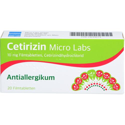 Cetirizin Micro Labs 10 mg Filmtabletten 20 St Micro Labs bei onfy.de kaufen 19249274