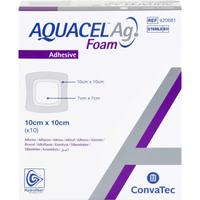 Aquacel Ag Foam Adhäsiv 10x10 cm Verband null