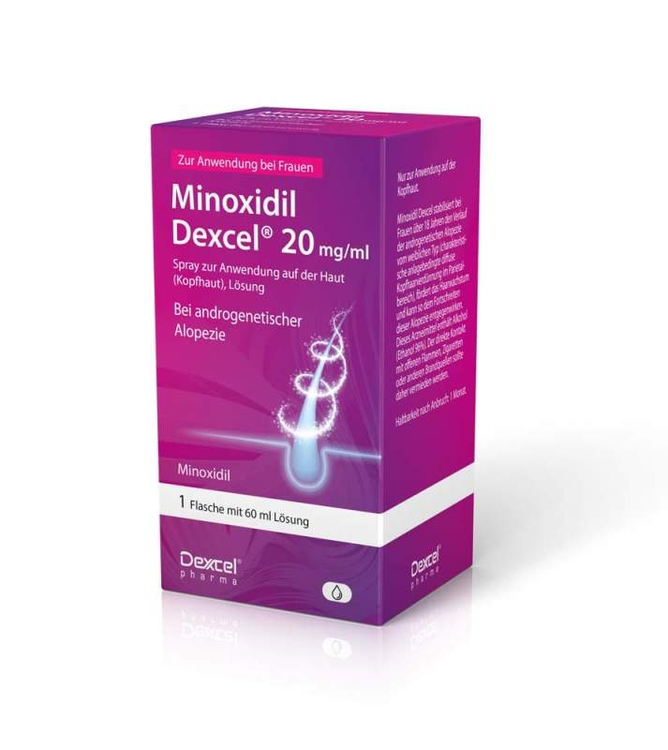 Minoxidil Dexcel 20 mg/ml Spray Z.anw.a.d.kopfhaut 60 ml Dexcel Pharma bei onfy.de kaufen 18892393
