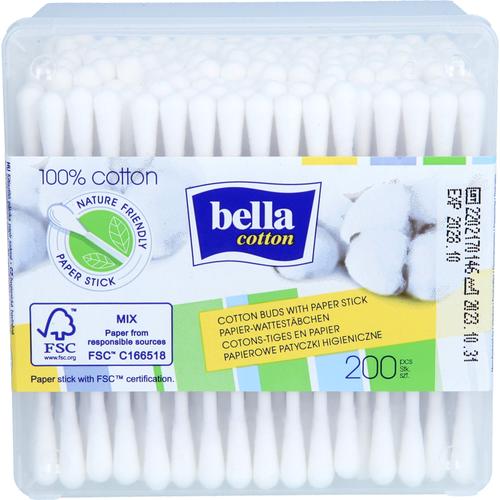 Bella Cotton Wattestäbchen mit Papierschaft 200 St TZMO Deutschland bei onfy.de kaufen 18714071