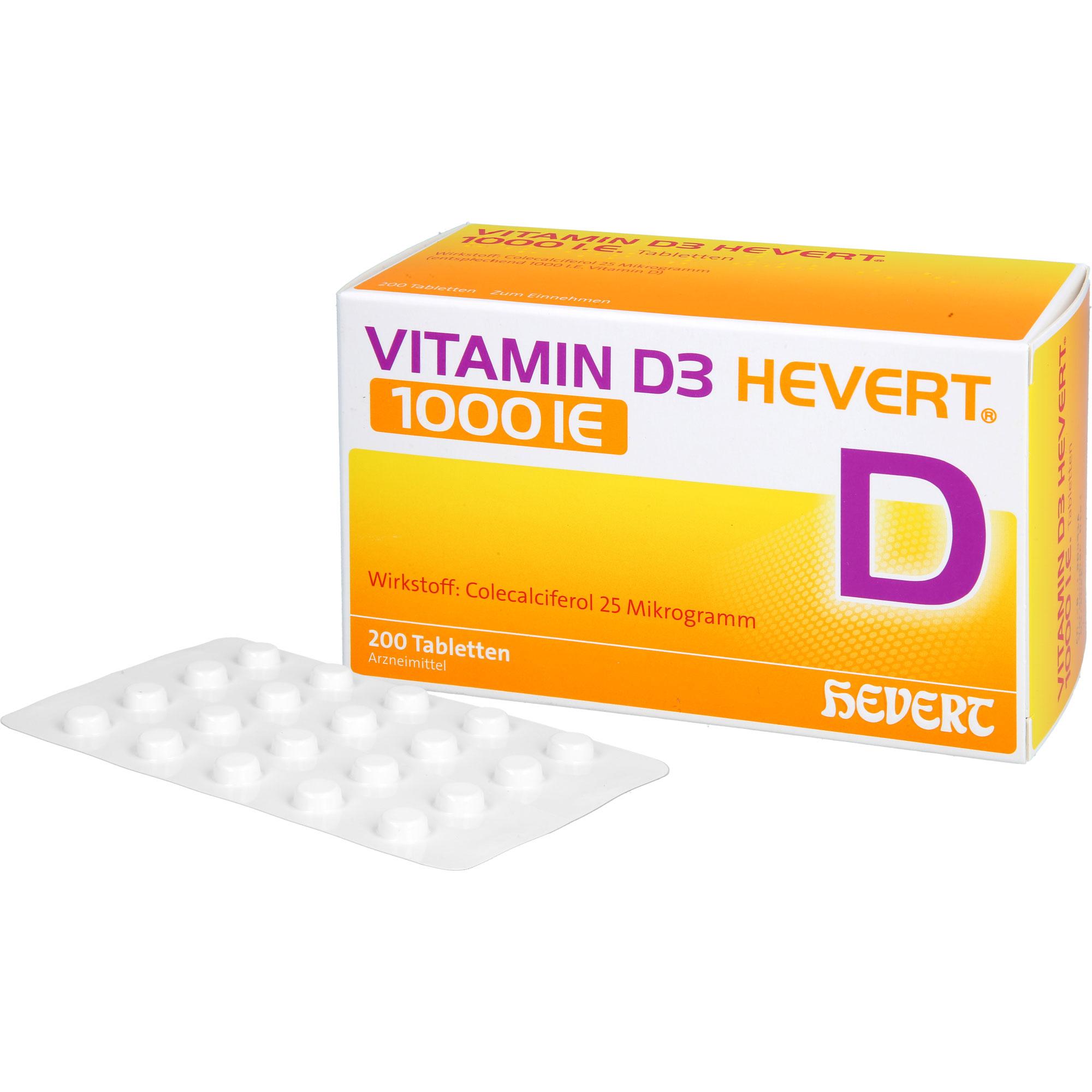 Vitamin D3 Hevert 1000 I.e. 200 St Hevert-Arzneimittel bei onfy.de kaufen 19448944