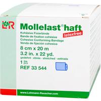 Mollelast Haft Latexfrei Blau 8cm x 20M Gedehnt null