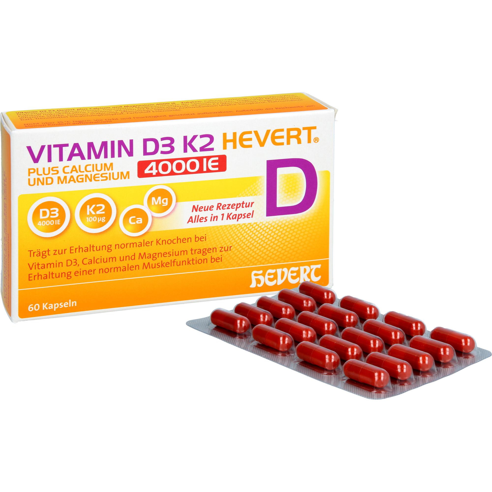 Vitamin D3 K2 Hevert+calcium und Magnesium 4000 Ie 60 St Hevert-Arzneimittel bei onfy.de kaufen 19295707